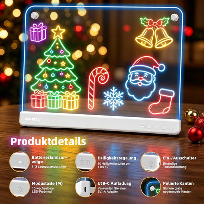 LED Zeichenbrett mit 10 Lichtmodi (16 Zoll), White