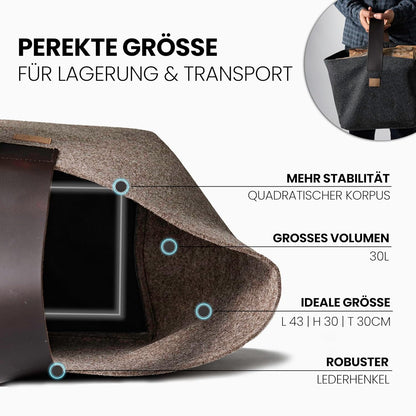 Kaminholzkorb, Beige