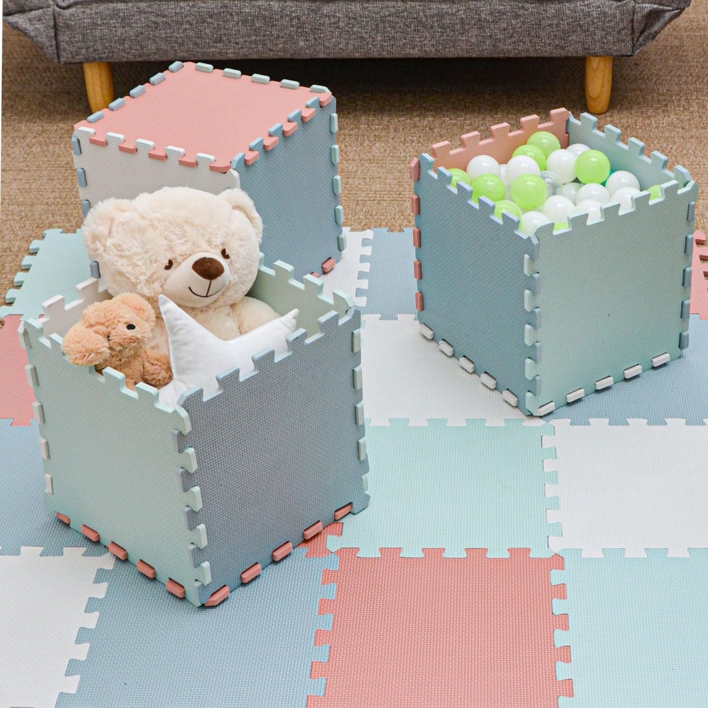 Spielmatte Baby Puzzlematte (9 Teile), Mint