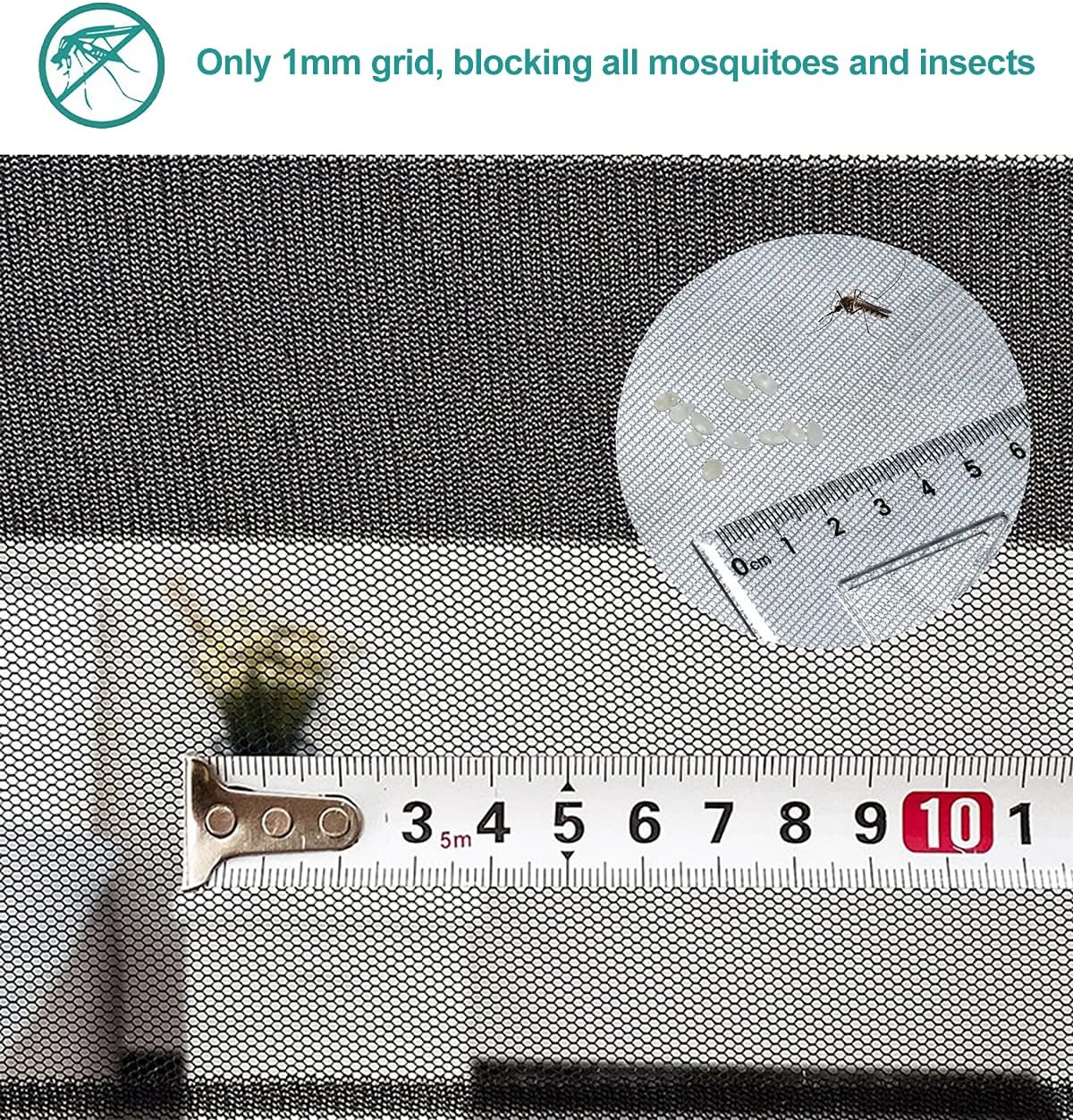 Magnetischer Insektenschutz für Türen 75x195 cm, 75 x 195 cm Schwarz