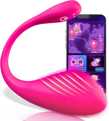 Vibrationsspielzeug mit App, 9 Modi für Paare, A-rosarot