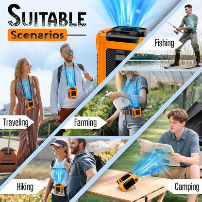 Tragbarer USB-Clip-Ventilator, Orange