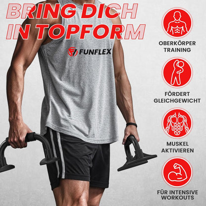 Push-up Bars mit rutschfestem Griff -Liegestützgriffe, Schwarz