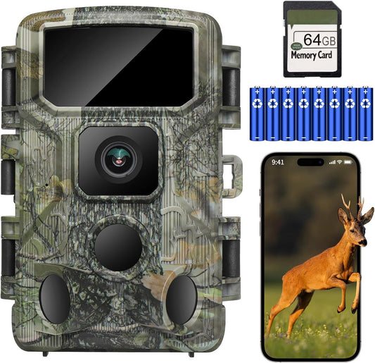 Wildkamera mit WLAN, 4K, Nachtsicht, IP67, 130° Winkel