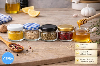 Mini Marmeladengläser Set mit Schraubdeckel (25x 30 ml), 30 ml 25