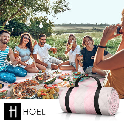 Isolierte Picknickdecke, wasserabweisend, Rosa - Ivory