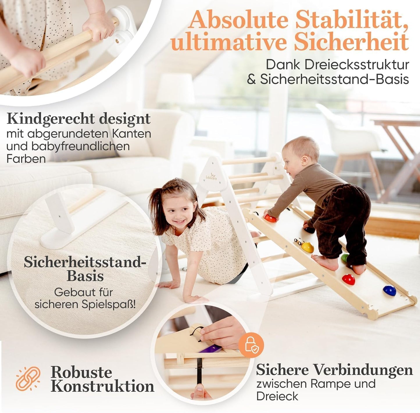 Kletterdreieck für Kinder (Indoor & Outdoor), 2T-Weiss