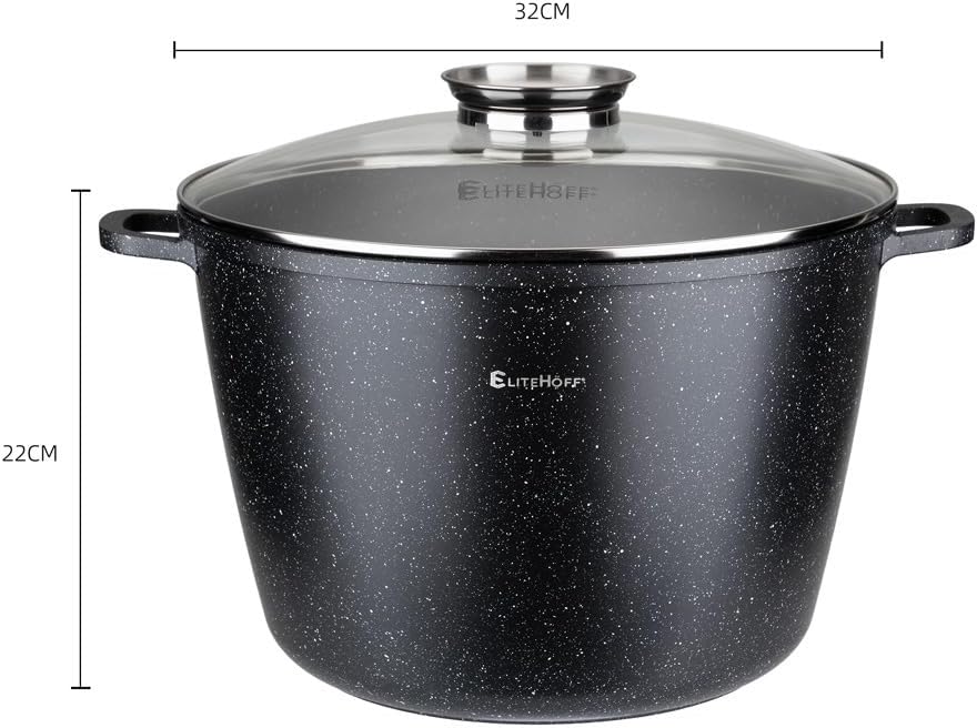 Kochtopf mit Antihaftbeschichtung, Induktion (15L), Schwarz 15L Ø 32 cm