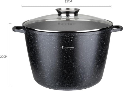 Kochtopf mit Antihaftbeschichtung, Induktion (15L), Schwarz 15L Ø 32 cm