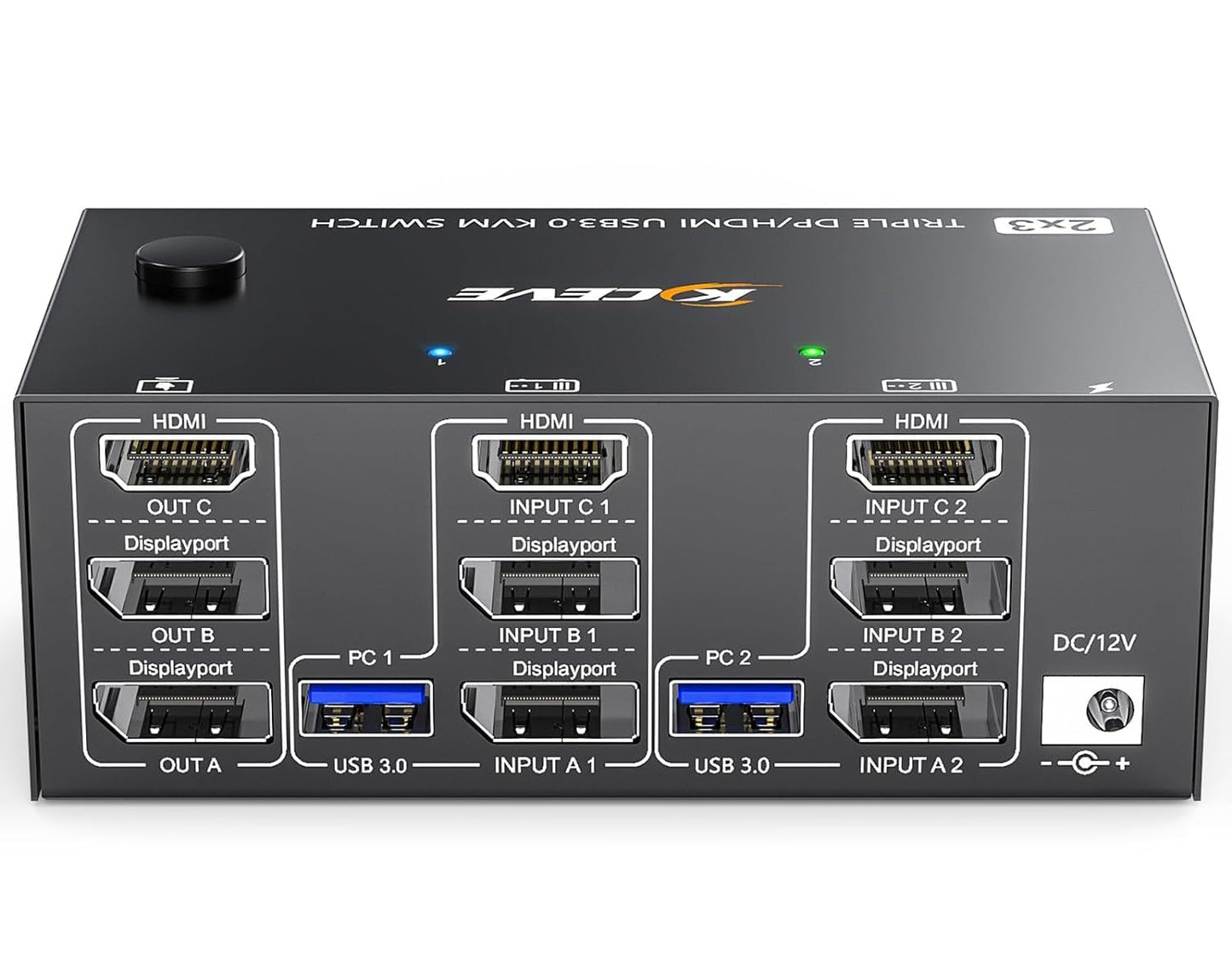 KVM Switch für 2 PCs und 3 Monitore 4K/8K