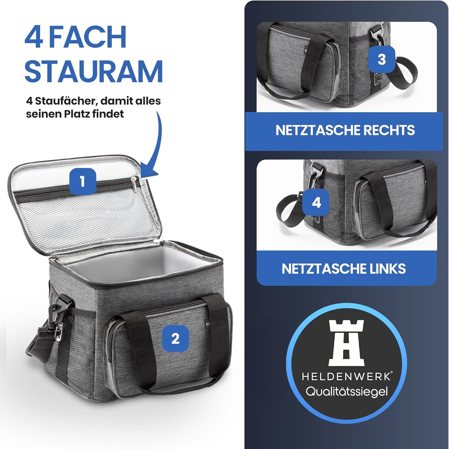 Kühltasche, 10L (L29 x B20 x H22 cm) Dunkelgrau