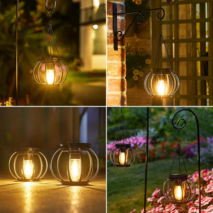 2er-Set Solarlampen, 2 Stück Schwarz Rund