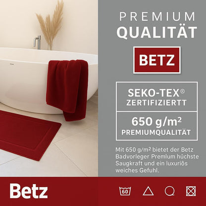 2er-Set Badematten, 50x70 cm, 2x Badvorleger Dunkelrot