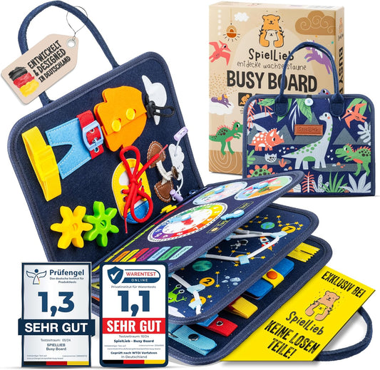Montessori Busy Board für Kinder ab 3 Jahren, Blau