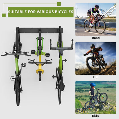 Velo Wandhalterung für 6 Räder & Helme, 6 Fahrräder + 5 Haken