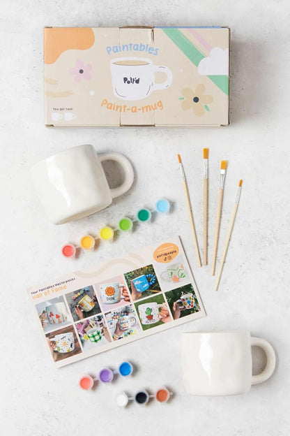 Keramik-Bemalen-Set mit Tassen, Doppel|Klassisches Tassenmalset