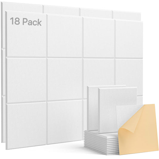 18-teiliges Akustikplatten Set, 18 Stück Weiß