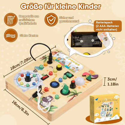 Montessori Busy Board mit LED-Lichtschalter