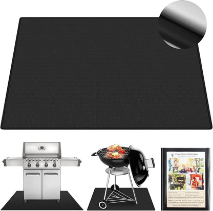 Feuerfeste Hitzeschutzmatte für Grill & Feuerstelle, Schwarz