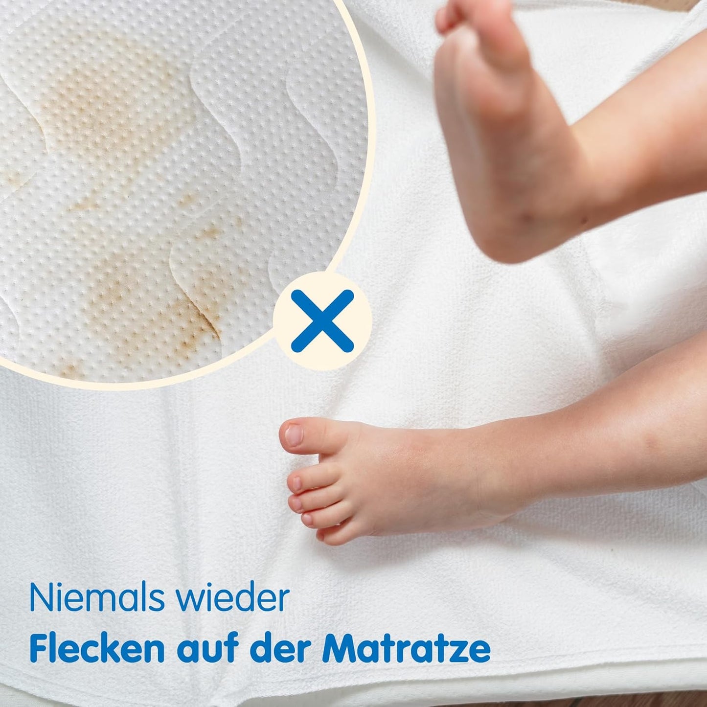 Wasserdichter Matratzenschoner für Kinder, Weiss 80x160 cm