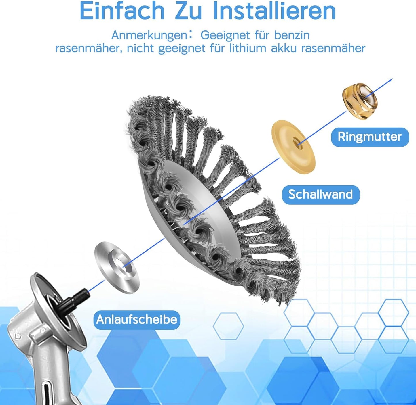 Unkrautbürste für Rasentrimmer