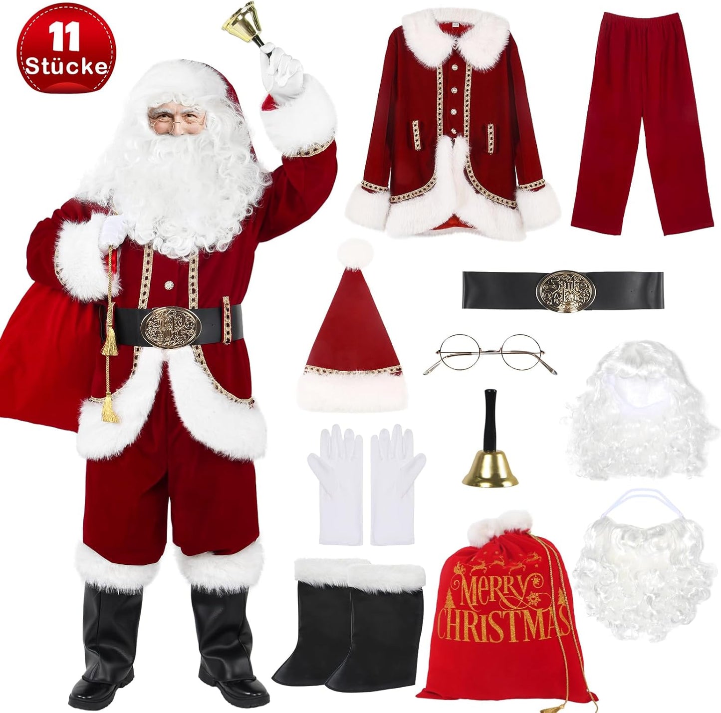 Weihnachtsmann Kostümset, L