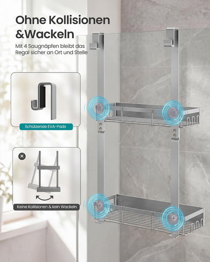 Duschablage ohne Bohren, Silber