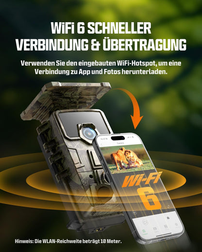 CY75 Solar Wildkamera 4K mit Bewegungsmelder und Nachtsicht, Tarnung