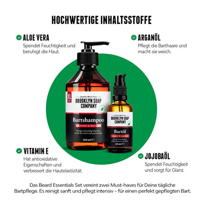 Bartpflege-Set mit Bartöl & Bartshampoo, Bartöl & Bartshampoo Bundle