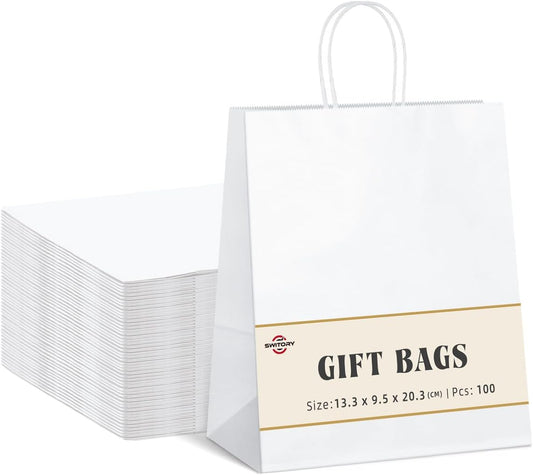 100 Stück Papiertüten, Weiss 100 Stück (1er Pack)