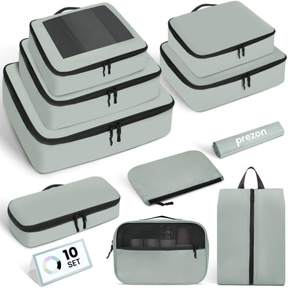 10er-Set Gepäck-Organizer, 10 Set, Grün