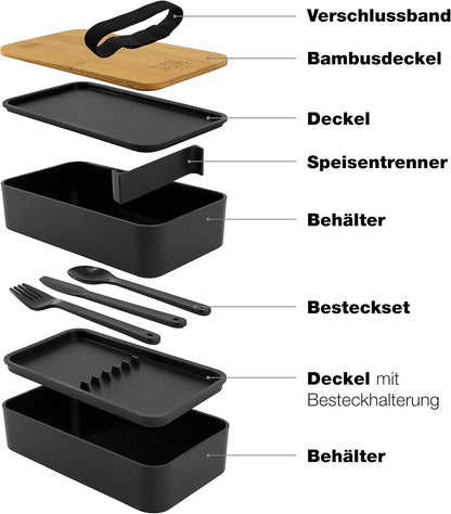 2er Bento Box Set, 2er Pack Schwarz