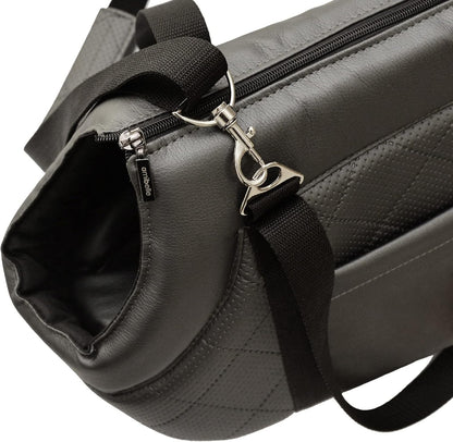 Tragetasche für Haustiere bis 12 kg, L Schwarz (Kunstleder)