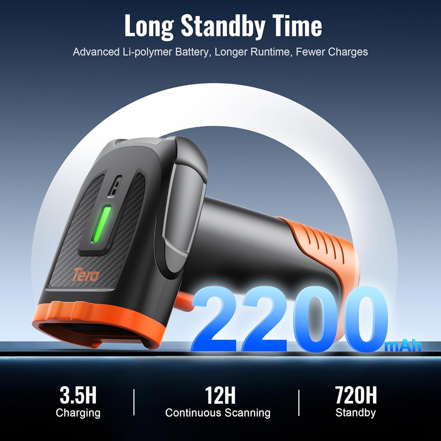 Kabelloser Barcode-Scanner D5300 für 1D, 2D und QR, Orange