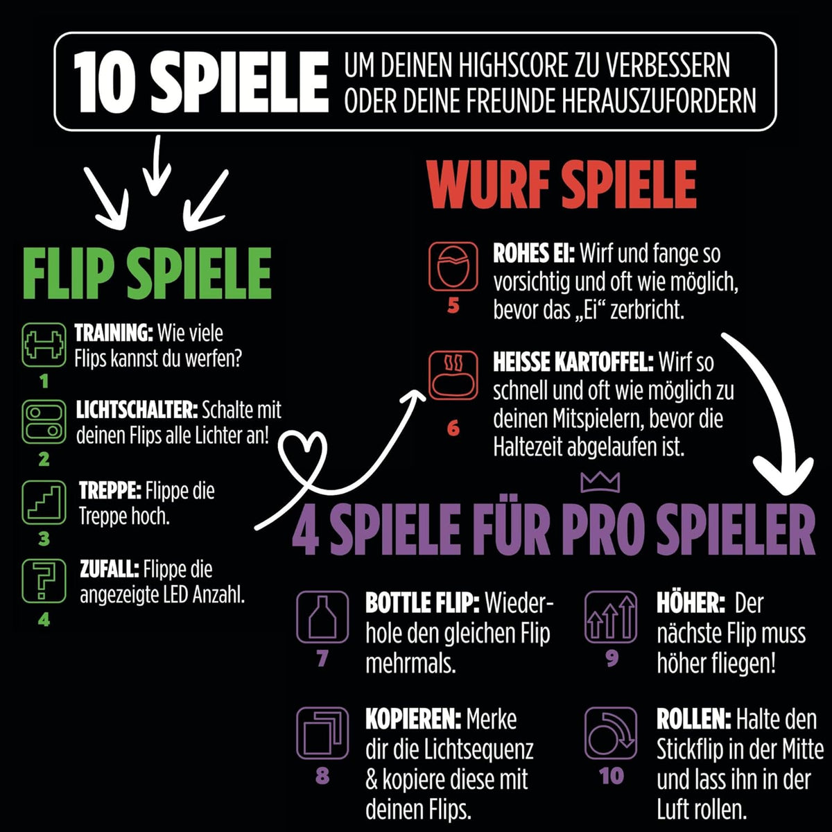 ChuckaRubba Flip, Catch, Levelup - Wurfspielzeug