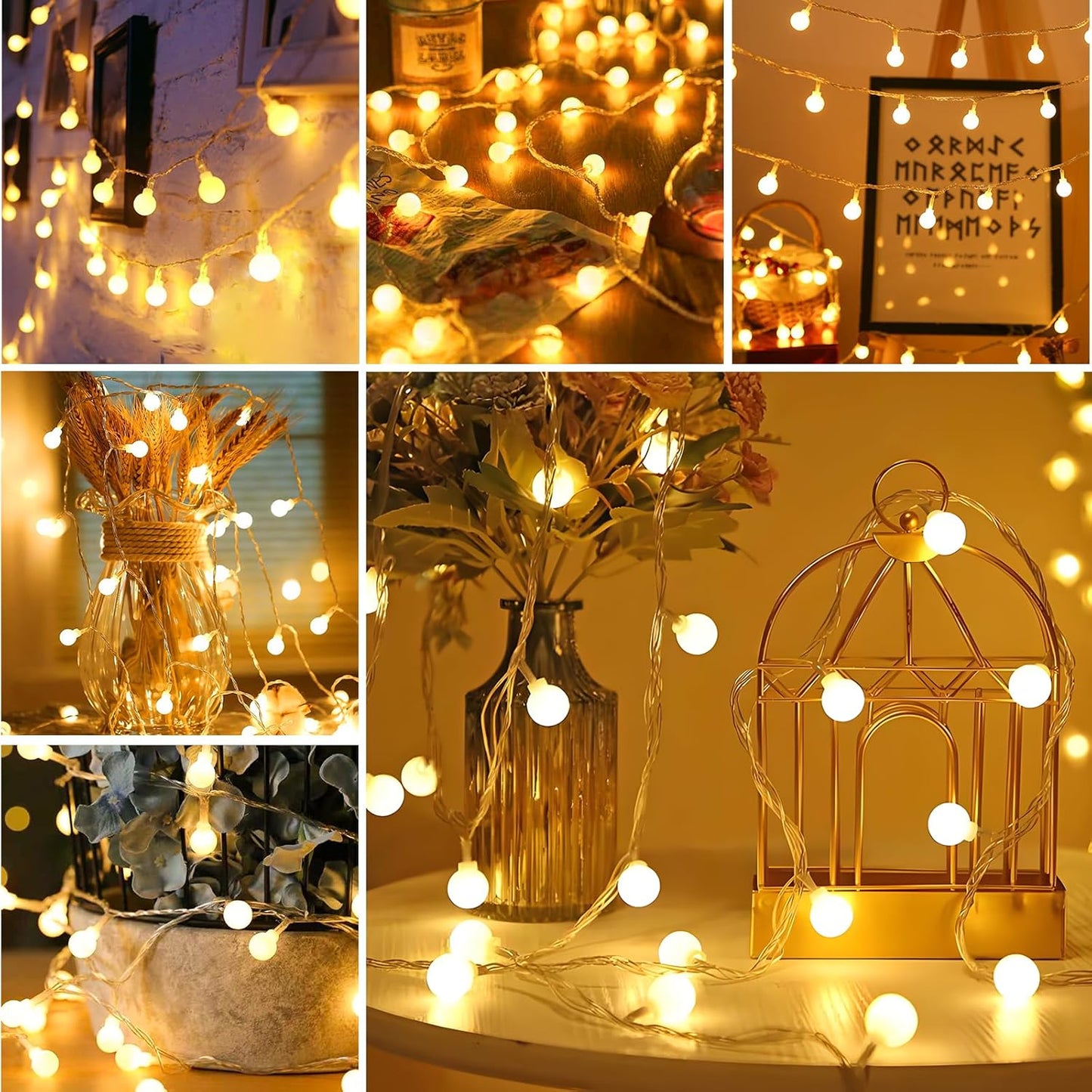 LED Lichterkette mit Fernbedienung, 300 LEDs, dimmbar, Warmweiß-b 39M