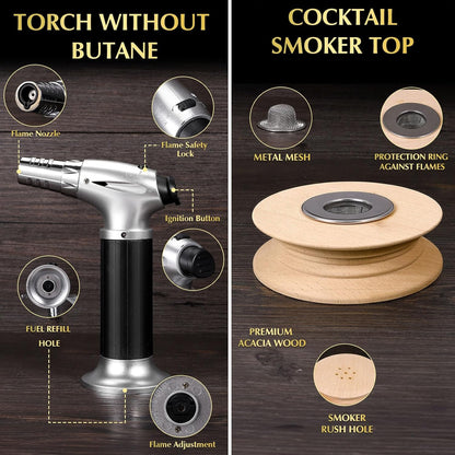 Cocktail Smoker Kit mit 6 Holzchips und Taschenlampe