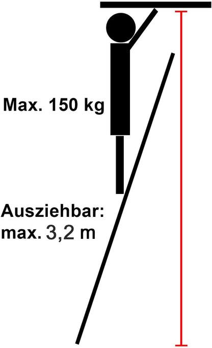 Teleskopleiter, ausziehbar, 11 Stufen, 3,2 Meter