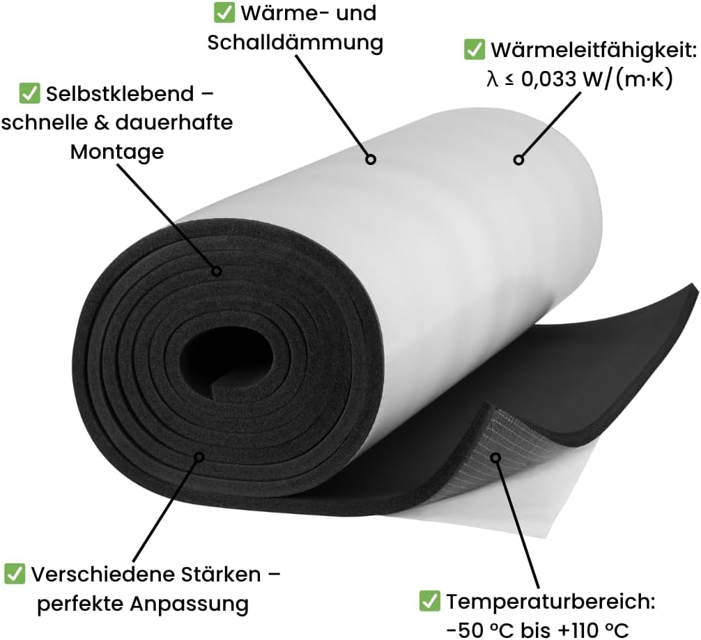 Dämmmatte selbstklebend 19mm für Kälte- & Wärmedämmung, Armaflex Af 19mm - 0.5m x 1m
