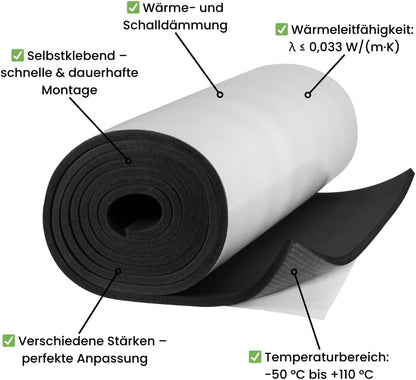 Dämmmatte selbstklebend 19mm für Kälte- & Wärmedämmung, Armaflex Af 19mm - 0.5m x 1m