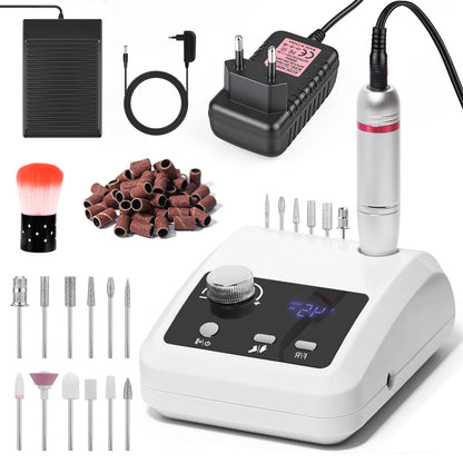 Elektrische Nagelfräser für Maniküre & Pediküre 45000 U/Min, Weiss