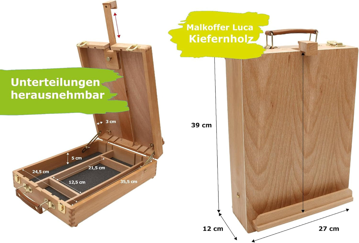 Malset Luca Künstlerkoffer mit Tischstaffelei