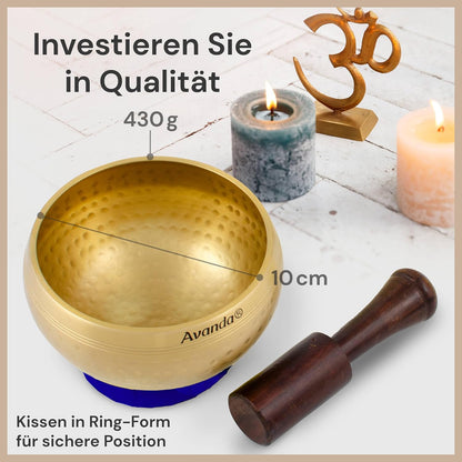 Klangschale-Set, 10 cm Blau