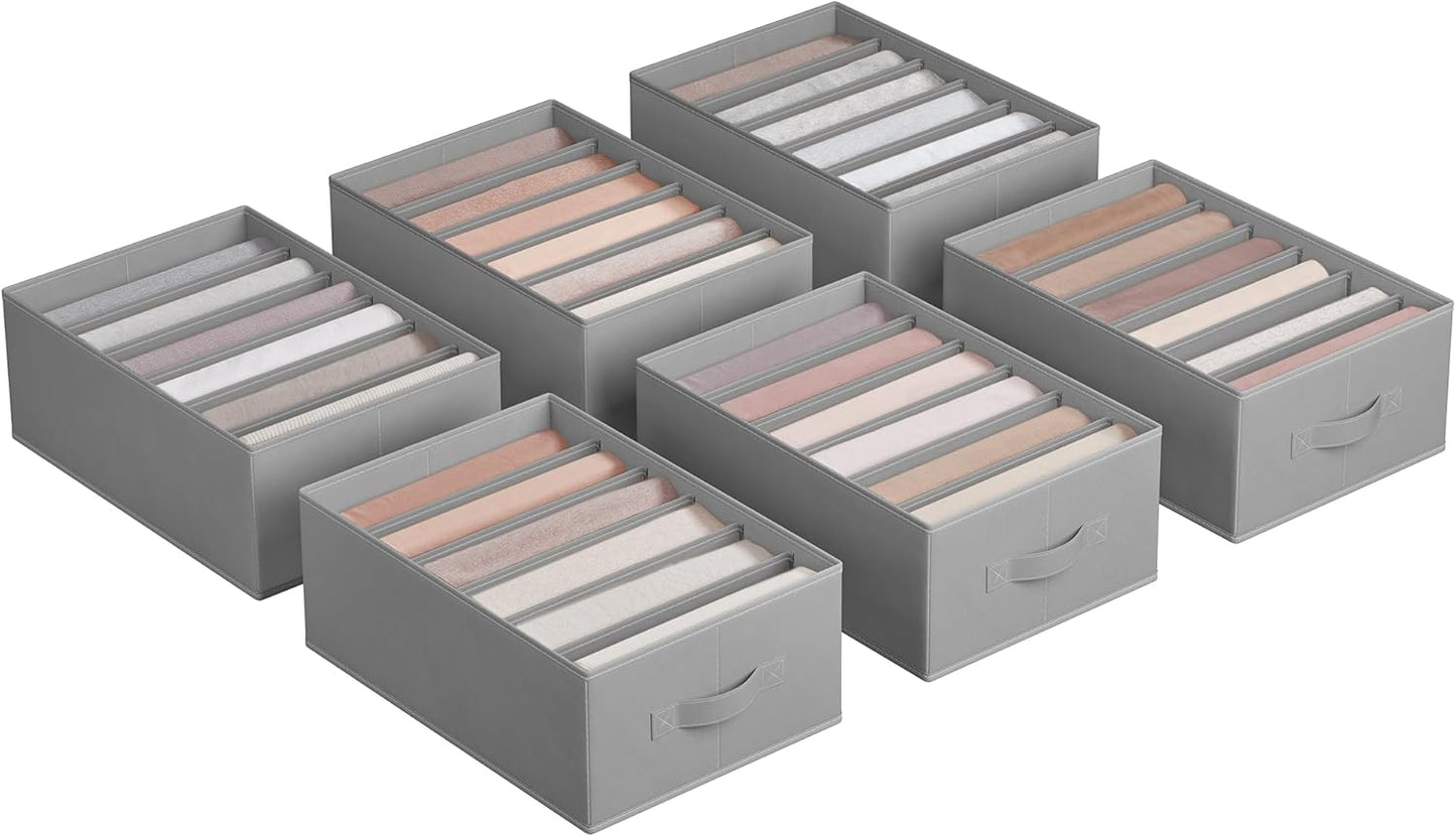 6-teiliges Kleiderschrank-Organizer-Set, Taubengrau
