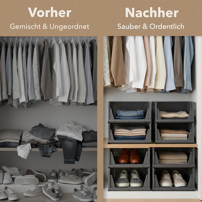 3er-Set Schrank-Organizer, Anthrazit