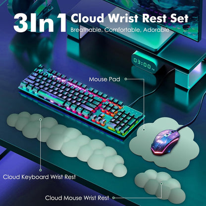 Ergonomisches Handgelenkauflagen-Set für Tastatur & Maus, Grün
