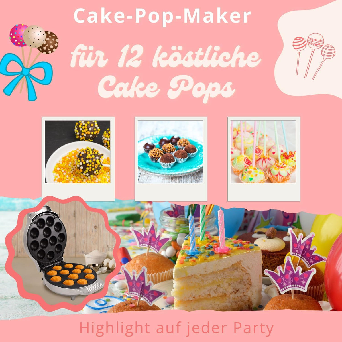 Cake Pop Maker für 12 Stück