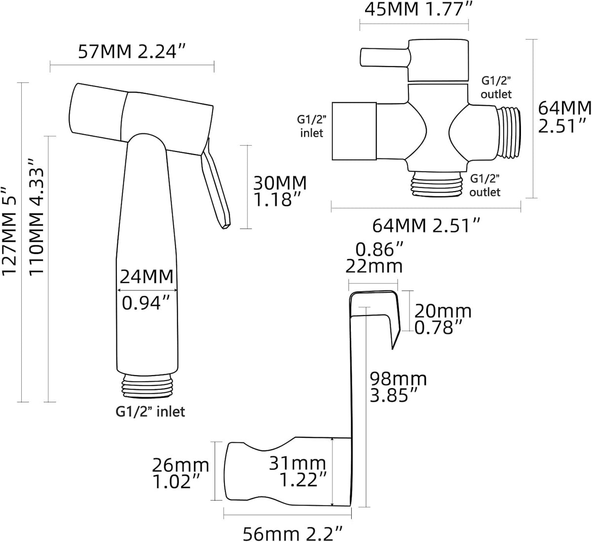 Bidet-Handbrause, WS024F