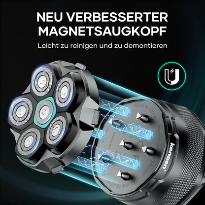 Ersatzrasierkopf für Glatzen-Rasierer 6D, Schwarz