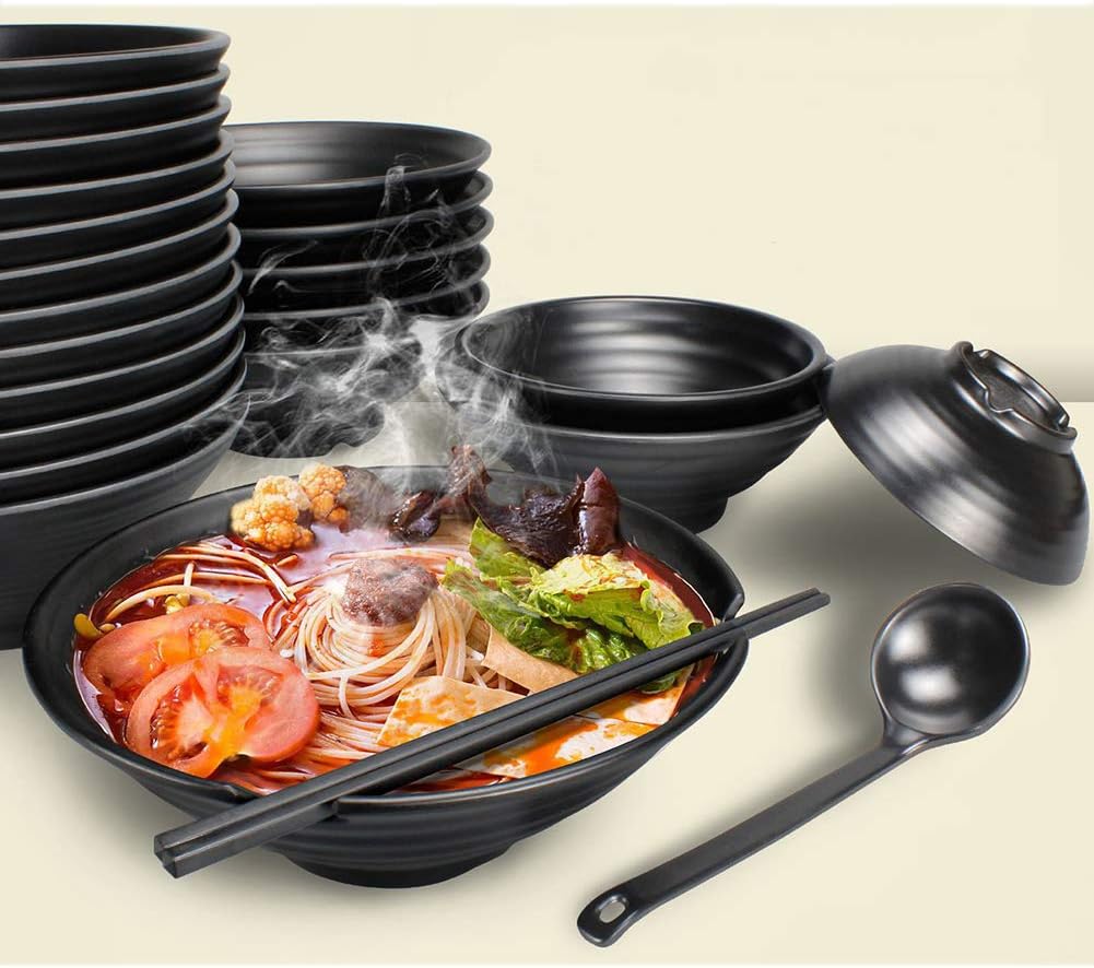 Japanische Ramen Schüssel Set, Schwarz 4